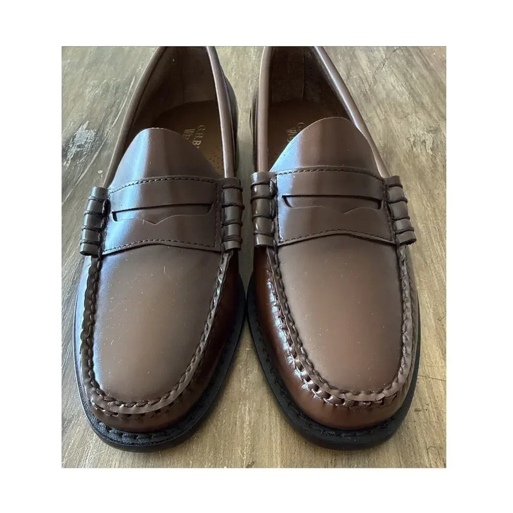 G.H. Bass & Co. Classic Leather Penny Loafers in Chestnut Brown